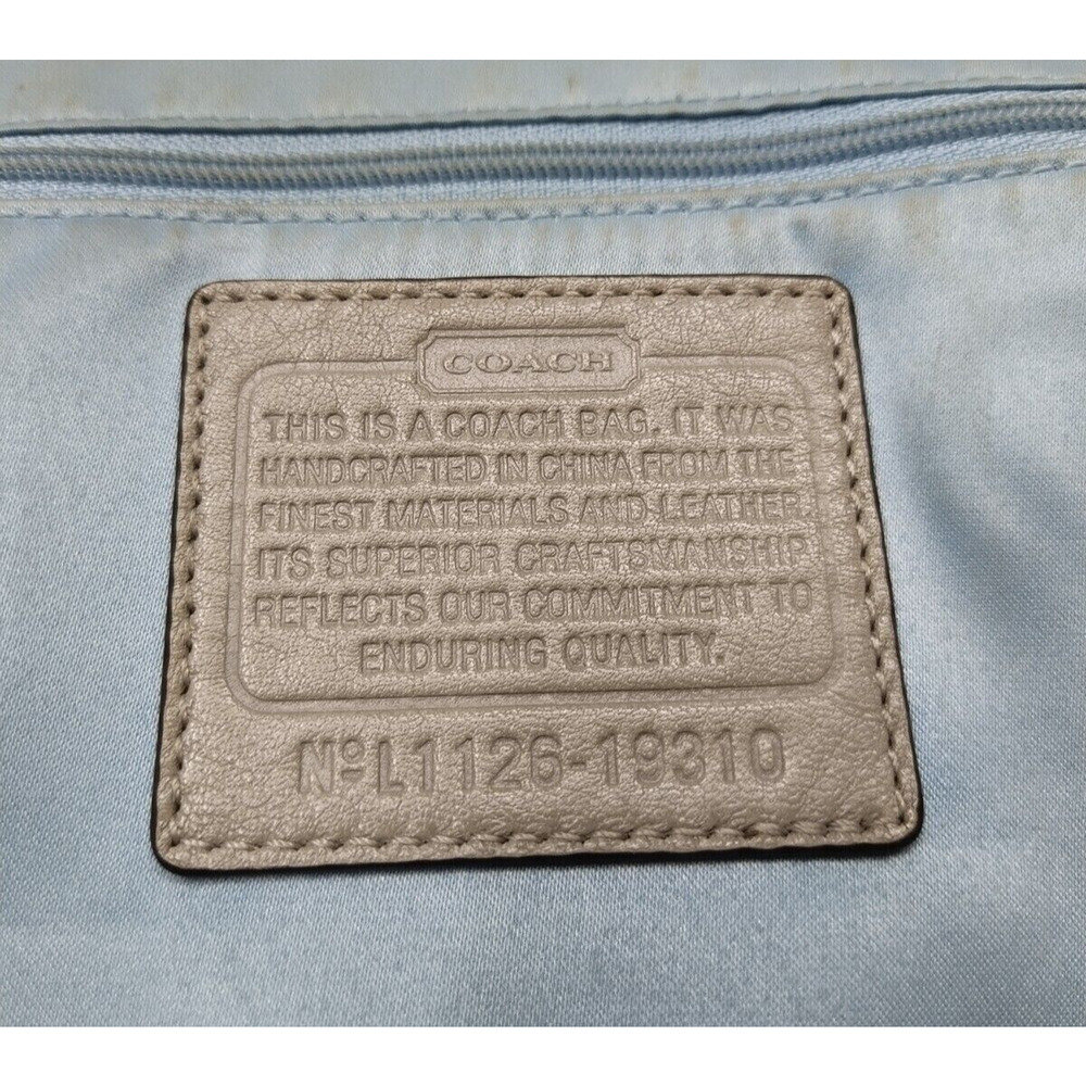 Coach Kristin White Leather Snakeskin Detail Zipper Hobo Shoulder Bag - Picture 12 of 14